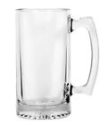 Set Of 2 Heavy Clear Glass Beer Mug With Handle 26 5 Fl Oz - 7    Tall