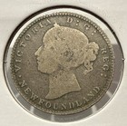 1872 10 Cents Newfoundland Canada Silver 10c Coin Queen Victoria  f420 