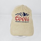 Coors Beer Tan Corduroy Snapback Hat Cap One Size Adjustable Adult