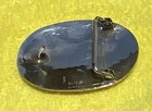 Vintage Sterling Silver Petit Point Turquoise Belt Buckle Signed Lmb