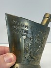 Vtg Brass William Proctor Jr Rx Secundum Artem Mortar And Pestle Plaque Bookend