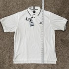 Vintage Adidas Climalite Polo Shirt Men s L Nwt White Black Trim Golf Y2k Casual