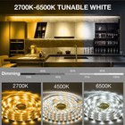 20ft White Dimmable Led Under Cabinet Lighting Strip Kit 2700k-6500k Led Strip