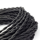 Black Cloth Covered Wire 18 Gauge 2 Conductor Vintage Lamp Cord 50ft