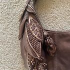Vtg  Brighton Drew 3d Leather Applique Masterpiece Coll  Shoulder Handbag