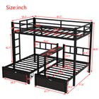Metal Triple Bunk Beds Full Xl Over Twin Over Twin Bunk Bed With Storage Drawers