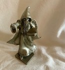 Pewter Wizard Holding Spell Book