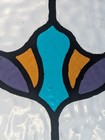 Renovated  Bold Decorative Hanging English Vintage Compact Stained Glass Window