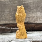 Hand Carved Wooden Owl Figurine Light Wood Realistic Rustic Home Decor Gift