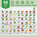 55 Vegetable Seeds Variety Pack - 39 000  55 Pcs Seeds  Green