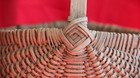 Buttocks Basket God s Eye Hand Woven Vintage Splint W Oak Handle Primitive Butt