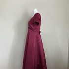 Vintage 90s Regency Formal Dress - Burgundy Satin - Long Prom Dress - Size 12