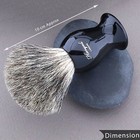 3 Pcs Shaving Gift Kit 3 Edge Razor Super Badger Shaving Brush Stand Black