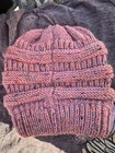 Nwt Beanietail Soft Stretch Cable C knit Messy High Bun Ponytail Beanie Hat C c 