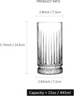 Highball Glasses Set Of 6-15 Oz Tall Glasses Drinking Set - Elegant Glassware Dr
