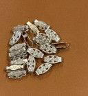 Lot Of 20pc Floral Pinch Bail Connectors  925 Sterling Silver Vintage 5x10mm