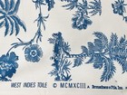 Brunschwig   Fils West Indies Toile Cotton Print -blue On White Fabric - Rare