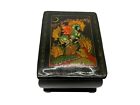 Russian Lacquer Vintage Palekh Style Trinket Box In Original Box Collectible