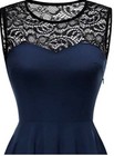 Yoyaker Women s Vintage Lace Sleeveless Hi-lo Cocktail Party Pleated Swing Dress