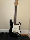 Squier By Fender Stratocaster Electric Guitar Black W  Fender Gig Bag