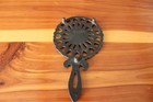 Vintage Wilton Cast Iron Footed  Trivet Round Starburst Pattern  good Condition 