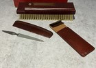 Vintage Steerhide Valet Set Clothes Brush Comb Nail File