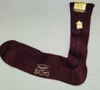 Vintage Jerk s Burgundy Striped Rayon Cotton 4 Ply Nylon Men   s Socks Sz 12 New