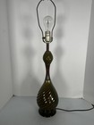 Mid Century Mcm Lamp Wood   Avacado Ceramic Danish Modern