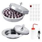Stainless Steel Communion Tray Set - Wine Tray   Bread Plate With Lids  100 Cups
