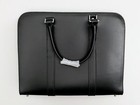 New Carl Friedrik Palissy Double Leather Briefcase Black - Ships Free
