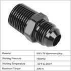 Pair 8an Male Flare To 1 2  Npt Pipe Fitting Adapter Straight Aluminum Black Us
