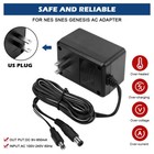 Ac Power Supply Adapter Cable   Audio Av Rca Cord For Nintendo Nes Snes Genesis