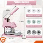 Button Maker Machine Pin Badge Maker 1  1 25  2 25  3-in-1 300button Parts Pink