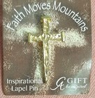 Gold Tone Religious Christian Nail Cross Lapel Pin