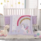 Unicorn Crib Bedding Set 3 Pieces Baby Girl Crib Bed Set Crib Comforter Set F   