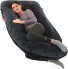 U Shaped Pregnancy Pillow For Sleeping  Full Body Maternity Support  57  Black