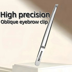 1pc Stainless Steel Slant Tip Eyebrow Tweezer Precision Facial Hair Removal Tool