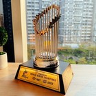 Miami Marlins World Series Championship Trophy  11 8 Inches  With Wooden Base