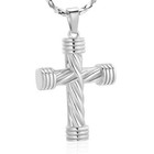 Stainless Steel Cross Memorial Cremation Ashes Urn Pendant Necklace Keepsake Usa