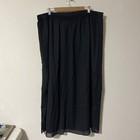 Roamans Plus 28w Black Chiffon Maxi Skirt Elastic Waist Pull On Lined Slit New