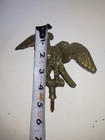 Vintage Heavy Cast Brass Eagle With Spread Wings Shaped Finial Or Topper