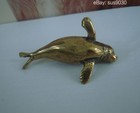Vintage Solid Brass Seal Figurine Statue  Home Garden Decor