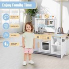 Wooden Play Kitchen Set With Toy Storage Plenty Of Play Features Kids Playset Us