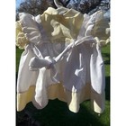 Vintage Baby Girl Cherubs Heirloom Pastel Yellow Apron Dress Puff Sleeves Sz 9mo