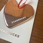 2017 Starbucks Rose Gold Ceramic Heart Christmas Ornament