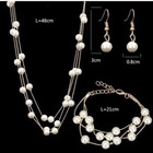 Classic Pearl Necklace  Bracelet  And Earrings Set - Timeless Elegance