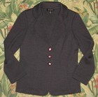 St John Grey Wool Rayon Blend Knit Blazer Jacket 12