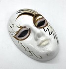Porcelain Painted Venetian Mardi Gras Mask Wall Decor Carnival Masquerade Guc
