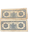 Rare Cura  ao 1942 2   Gulden Banknotes Lot Of 2  Circulated  Uncertified