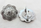Pair Stainless Steel  Conchos 1 1 2  Loop Back Jeremiah Watt Tack Horse Bridle